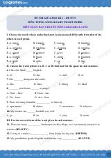 Đề thi giữa kì 1 Tiếng Anh 6 iLearn Smart World - Đề số 5